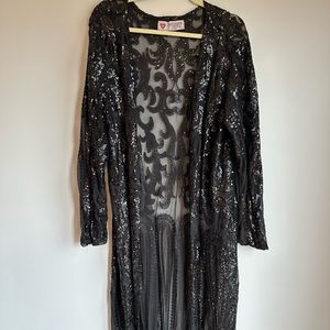 Black sequin duster